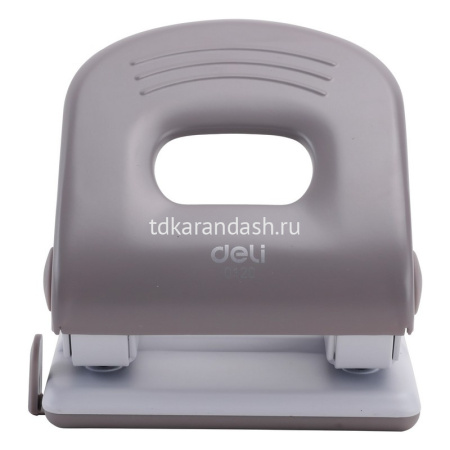 Дырокол "Pro" 40л 2-отв, d-6мм, с линейкой, металл, белый/серый E0120 от магазина "Карандаш"