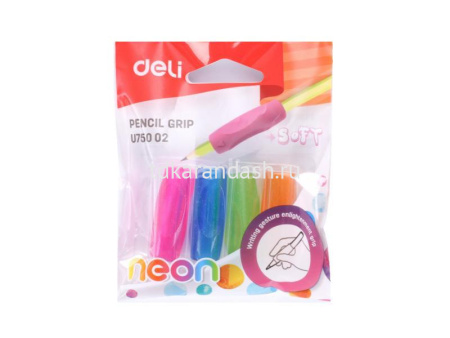 Набор насадок-держателей "Neon" 4шт. силикон, ассорти EU75002