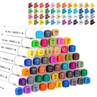 Набор маркеров двусторонних 48 цв, толщина линии 1-7мм в пластиковом пенале 70801-48 от магазина "Карандаш"