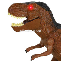 Динозавр р/у 22х36см коричневыый, пластик (свет, пар, движение) JB1168410 от магазина "Карандаш"
