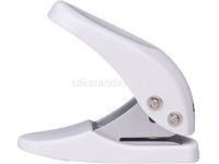 Дырокол 10л 1-отв, d-6мм, пластик, белый E0111 от магазина "Карандаш"