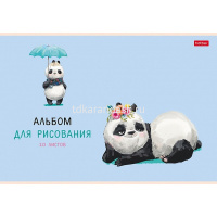 Альбом для рисования А4 20л "FunnyPanda" на скобе матовая ламинация 5 дизайнов 074446 от магазина "Карандаш"