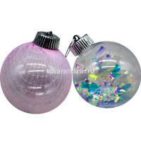 Набор шаров 80мм 6шт прозрачный фиолетовый Y9914-24 от магазина "Карандаш"