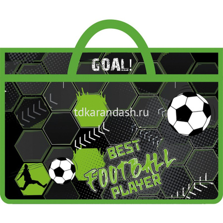 Папка с ручками А3 470х335х50мм "Планета футбола" на молнии пластик ПМ-А3-26