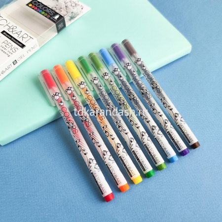 Набор гелевых ручек 8цв 0,5мм "Sketch&Art. Uni Write. Colors" корпус Soft Touch 20-0306 от магазина "Карандаш"
