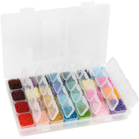 Набор бисера 2,3мм 28 цветов 280гр. 1-й сорт №01 GNV10/0 от магазина "Карандаш"