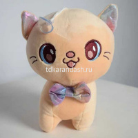 Котенок с бантом 23см коричневый BW2393 от магазина "Карандаш"