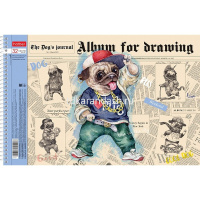 Альбом для рисования А4 32л "Мопс" на спирали, перфорация на отрыв, 5 дизайнов 074774 от магазина "Карандаш"