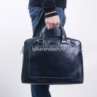 Сумка для ноутбука "Blue Square" 27x38,5x8,5см, 2 отделения, синяя, натуральная кожа CA3335B2/BLU2 от магазина "Карандаш"