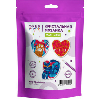 Алмазная мозаика 8х7,5см "Мяу граффити" 3шт. на магните полная выкладка ALVM-305 от магазина "Карандаш"