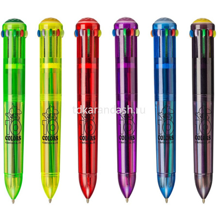 Ручка шариковая 10-ти цветная 1мм, автомат, цвет корпуса ассорти 42761