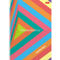 Тетрадь А4 80л клетка "Colorful line" на спирали 4 дизайна 80Т4В3гр/057371 от магазина "Карандаш"
