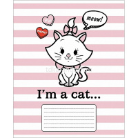 Тетрадь А5 12л косая линия "Кошечка Мари" на скобе 5 дизайнов 12Т5В6/070145 от магазина "Карандаш"