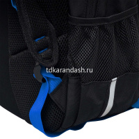 Рюкзак 28х39х17см 943гр, 2 отделения, 3 кармана, с сумкой для обуви, черный/синий RB-458-1/1 от магазина "Карандаш"