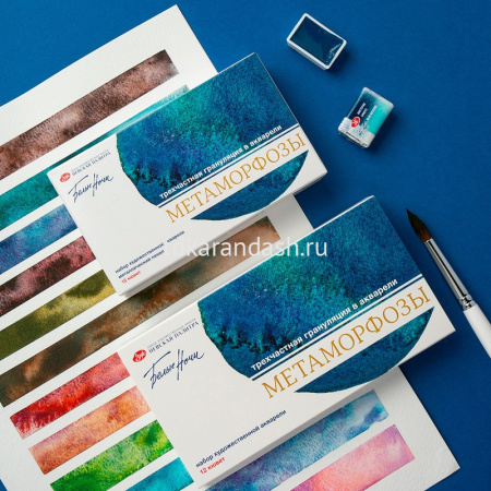 Краски акварельные 12 цветов "Метаморфозы" 2,5мл кюветы, картон 19412757 от магазина "Карандаш"