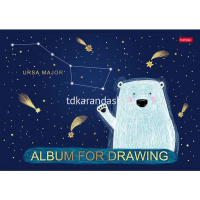 Альбом для рисования А4 32л "Приходи считать звезды" на скобе 3D фольга 5 дизайнов 067297 от магазина "Карандаш"