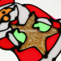 Наклейка декоративная "Дед Мород/Снеговик" 15x20см пвх 4 вида 336-462 от магазина "Карандаш"