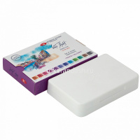 Краски акварельные 12 цветов "Белые ночи" 2,5мл кюветы пастель, с палитрой, в картонной упаковке от магазина "Карандаш"