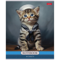 Тетрадь А5 48л клетка "Котики-артисты" на скобе 5 дизайнов 48Т5В1/085664 от магазина "Карандаш"
