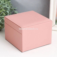 Шкатулка 16х16х12см кожзам розовая Y10608-24 от магазина "Карандаш"