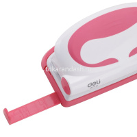 Дырокол 10л 2-отв, d-6мм, с линейкой, пластик, красный E0112 от магазина "Карандаш"