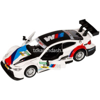 Машина "BMW M4" белая, инерционная, металл 17,5см (свет, звук, откр.двери) JB1251210 от магазина "Карандаш"