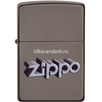 Зажигалка "Zippo Design. Black Ice Classic" 38x13x57мм латунь/сталь, чёрная, глянцевая 49417 от магазина "Карандаш"