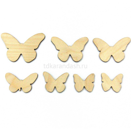 Набор миниатюр "Бабочки" 7шт фанера 3мм 400017