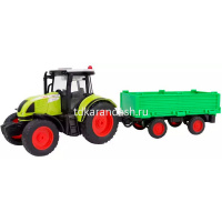 Трактор с прицепом "Моя ферма" инерционный, на батарейках, пластик 17х9х12см (свет, звук) WY900G от магазина "Карандаш"