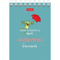 Блокнот А7 40л "Мой любимый блокнот" клетка, на спирали 6 дизайнов 081193 от магазина "Карандаш"