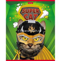 Тетрадь А5 48л клетка "Supercat" на скобе 5 дизайнов 48Т5В1/077336 от магазина "Карандаш"