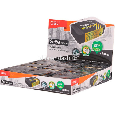 Ластик "Scribe Infinite" прямоугольный, 30х11х46мм черный EH00610 от магазина "Карандаш"