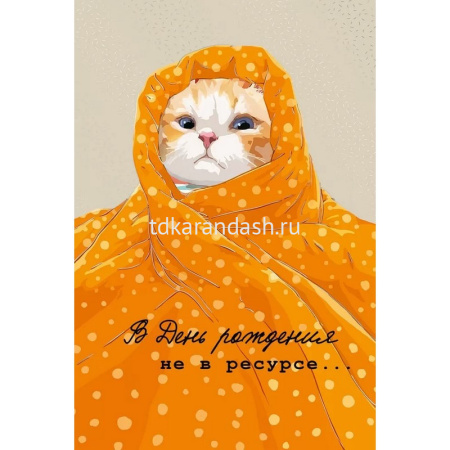 Открытка "В День рождения не в ресурсе..." средний формат 182х126мм 14.984.00