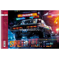 Альбом для рисования А4 40л "Охотники за скоростью" на спирали, перфорация на отрыв, 4 дизайна 08529 от магазина "Карандаш"