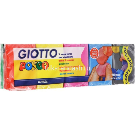 Пластилин 10 цветов 500гр. "Giotto Pongo" восковой, картон 510800 от магазина "Карандаш"