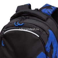 Рюкзак 32х42х22см, 1100гр, 2 отделения, 4 кармана, черный/синий RU-423-14/11 от магазина "Карандаш"