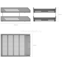 Набор из 2-х лотков горизонтальных сетчатых "Classic" 26х15х34см пластик, серый 4613 от магазина "Карандаш"