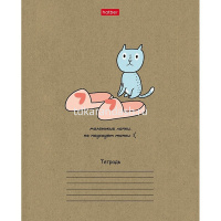 Тетрадь А5 18л клетка "На мягких лапках" на скобе крафт 5 дизайнов 18Т5В1/068447 от магазина "Карандаш"