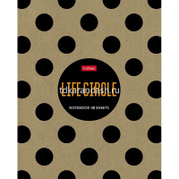 Тетрадь А5 48л клетка "Black dot" на скобе крафт 5 дизайнов 48Т5В1/075381 от магазина "Карандаш"