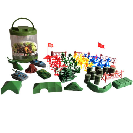 Набор солдат и техники "Военный" пластик 14х14х17см в пластиковой тубе 2298996/6688-11