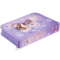 Пенал "Лилу" 20х14х4см прямоугольный одностворчатый, 2 откидные планки, ткань 093855 от магазина "Карандаш"