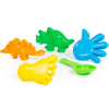 Набор д/песка №371 (совок №7, формочки - 2 динозавра, ладошка, ножка) 35684