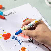 Фломастеры 12 цветов смываемые, картон EC155-12 от магазина "Карандаш"