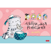 Альбом для рисования А4 24л "Приключения кота Пирожка" на скобе 5 дизайнов 074202 от магазина "Карандаш"