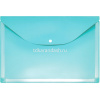 Папка-конверт на кнопке А4 пвх, горизонтальная, с расширением 2,5см, бирюзовая 2980-118 от магазина "Карандаш"