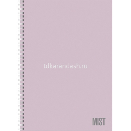Тетрадь А4 80л клетка "Mist" на спирали, перфорация на отрыв, ламинация Soft-touch 2 дизайна от магазина "Карандаш"
