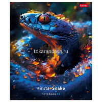 Тетрадь А5 48л клетка "InstaSnake" на скобе глянцевая ламинация 5 дизайнов 084849 от магазина "Карандаш"