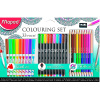 Набор д/рисования: 10 фломастеров-кистей,10 капилл.ручек,12 двусторонних цветных карандашей, точилка