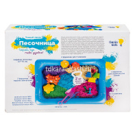 Картинка Набор "Умный песок c надувной песочницей" (песок 5цв. 400гр., 10 формочек, 2 штампика, стек, совок) от магазина "Карандаш" Набор "Умный песок c надувной песочницей" (песок 5цв. 400гр., 10 формочек, 2 штампика, стек, совок) от магазина "Карандаш"