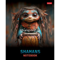 Тетрадь А5 48л клетка "Шаманы" на скобе глянцевая ламинация 5 дизайнов 088374 от магазина "Карандаш"